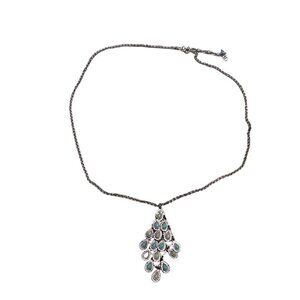 Lucky Brand Peacock Pendant Chain Necklace Silver Tone 26 to 28 Inches